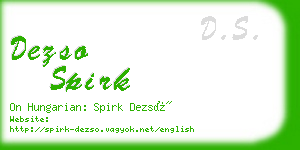 dezso spirk business card